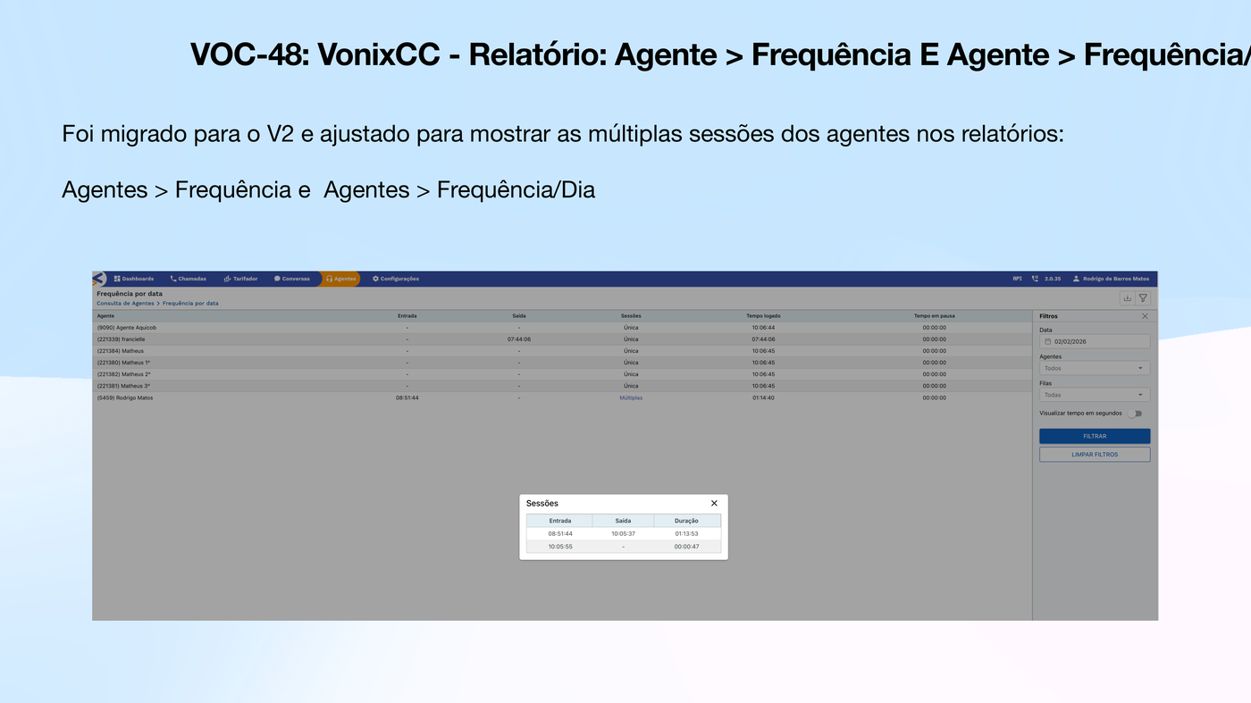 Nome do agente exibido no chat