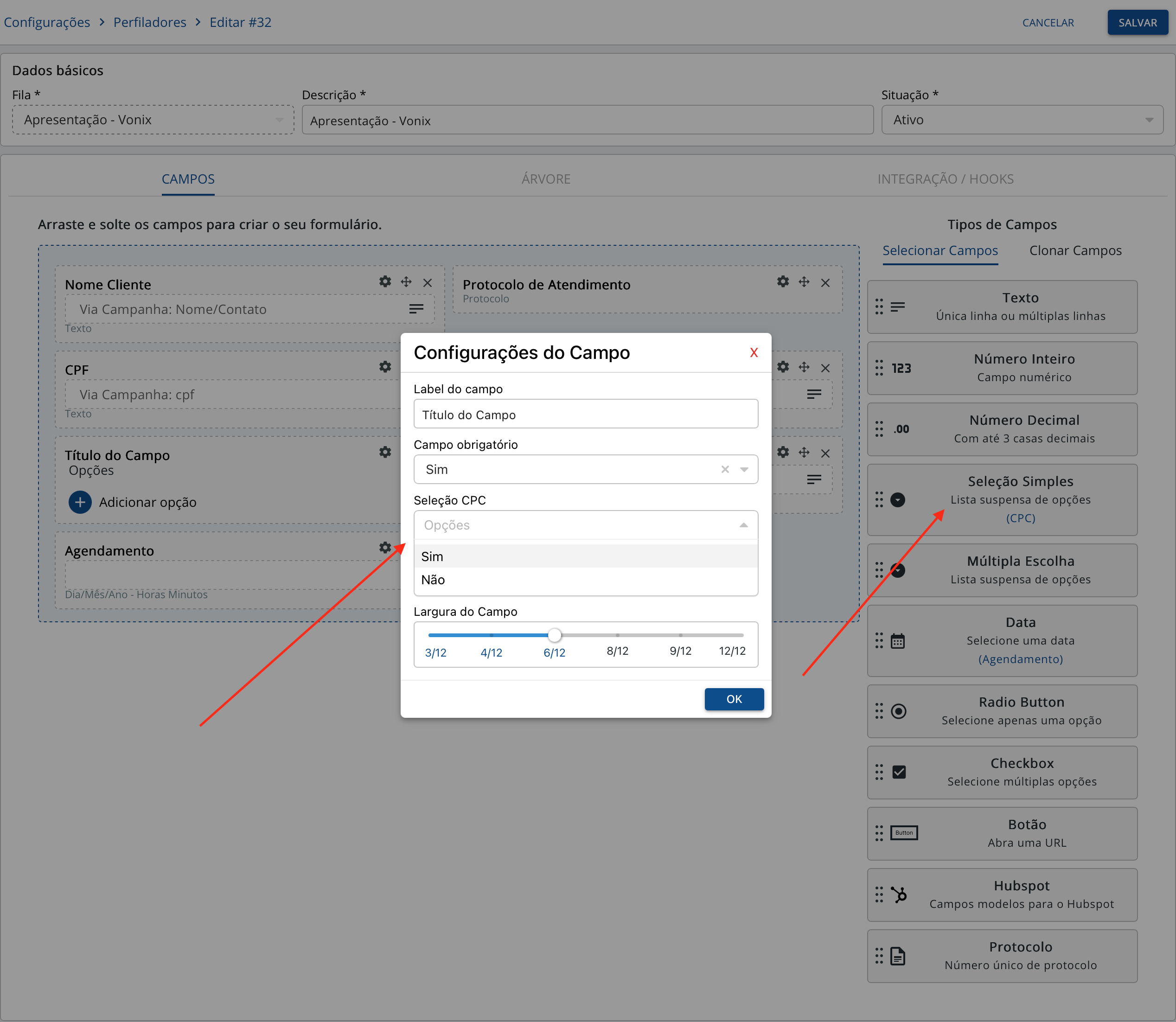Perfilação com CPC